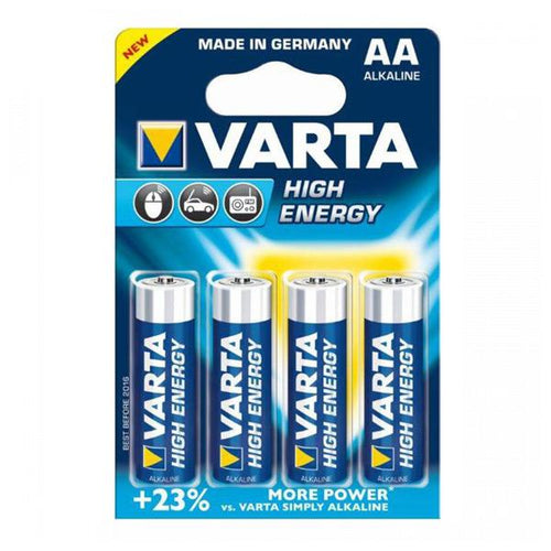Batteria Alcalina Varta LR6 AA 1,5 V 2930 mAh High Energy (4 pcs) Azzurro Azzurro - New Shop Generation
