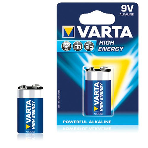 Batteria Alcalina Varta 6LR61 9 V 580 mAh High Energy Azzurro - New Shop Generation