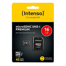 Carica l&#39;immagine nel visualizzatore di Gallery, Scheda Di Memoria Micro SD con Adattatore INTENSO 34234 UHS-I Premium Nero - New Shop Generation