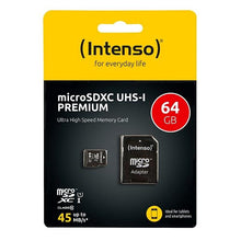Carica l&#39;immagine nel visualizzatore di Gallery, Scheda Di Memoria Micro SD con Adattatore INTENSO 34234 UHS-I XC Premium Nero - New Shop Generation