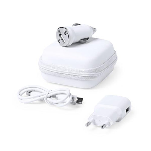 Set di Caricabatterie USB 1000 mAh Bianco 146091 - New Shop Generation