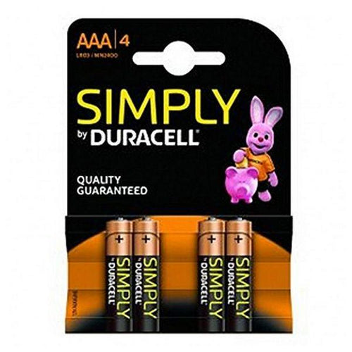 Batterie Alcaline DURACELL Simply DURSIMLR3P4B LR03 AAA 1.5V (4 pcs) - New Shop Generation