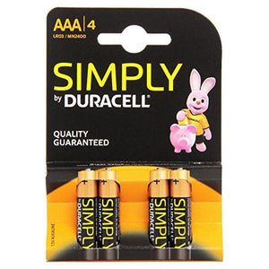 Batterie Alcaline DURACELL Simply DURSIMLR3P4B LR03 AAA 1.5V (4 pcs) - New Shop Generation