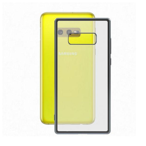 Custodia per Cellulare Samsung Galaxy S10e KSIX Flex Metal TPU Trasparente Grigio Metallizzato - New Shop Generation