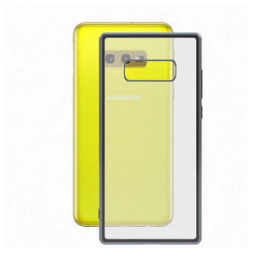 Custodia per Cellulare Samsung Galaxy S10e KSIX Flex Metal TPU Trasparente Grigio Metallizzato - New Shop Generation