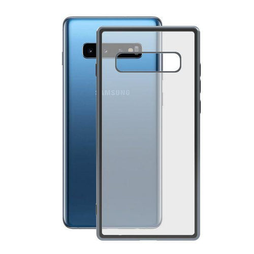 Custodia per Cellulare Samsung Galaxy S10 KSIX Flex Metal TPU Trasparente Grigio Metallizzato - New Shop Generation