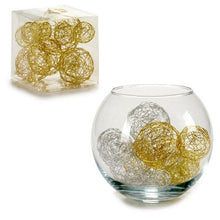 Carica l'immagine nel visualizzatore di Gallery, Sfera Decorativa Oro Argento Filo di ferro (9,5 x 9,5 x 9,5 cm) - New Shop Generation