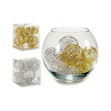 Carica l'immagine nel visualizzatore di Gallery, Sfera Decorativa Oro Argento Filo di ferro (9,5 x 9,5 x 9,5 cm) - New Shop Generation