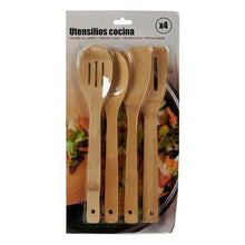Carica l'immagine nel visualizzatore di Gallery, Set di Utensili da Cucina (4 Pezzi) Bambù - New Shop Generation