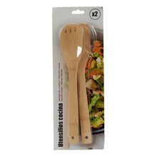 Carica l'immagine nel visualizzatore di Gallery, Set di Utensili da Cucina (2 Pezzi) 30 cm Bambù - New Shop Generation