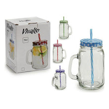 Carica l'immagine nel visualizzatore di Gallery, Boccale con Coperchio e Cannuccia Vivalto 700 ml (9 x 16 x 12 cm) - New Shop Generation