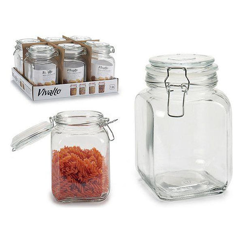 Barattolo di Vetro Vivalto Trasparente 1,2L (11 x 17,5 x 11 cm) - New Shop Generation