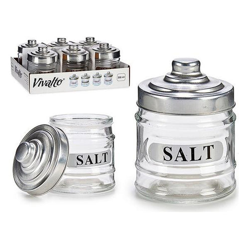Barattolo di Vetro Salt Trasparente Vetro Alluminio (300 ml) - New Shop Generation