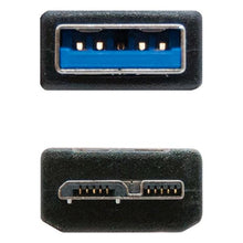 Carica l'immagine nel visualizzatore di Gallery, Cavo USB 3.0 A con Micro USB B NANOCABLE 10.01.110-BK Nero - New Shop Generation