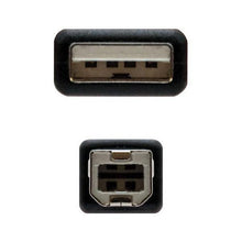 Carica l'immagine nel visualizzatore di Gallery, Cavo USB 2.0 A con USB B NANOCABLE 10.01.0102-BK Nero (1 M) - New Shop Generation