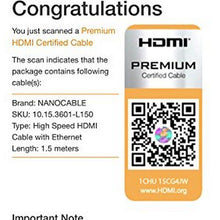 Carica l'immagine nel visualizzatore di Gallery, Cavo HDMI NANOCABLE HDMI V2.0, 1.5m 10.15.3601-L150 V2.0 4K 1,5 m Nero - New Shop Generation