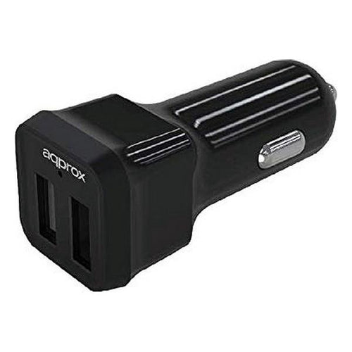 Caricabatterie per Auto approx! APPUSBCAR24B 5V 2.4A Nero - New Shop Generation