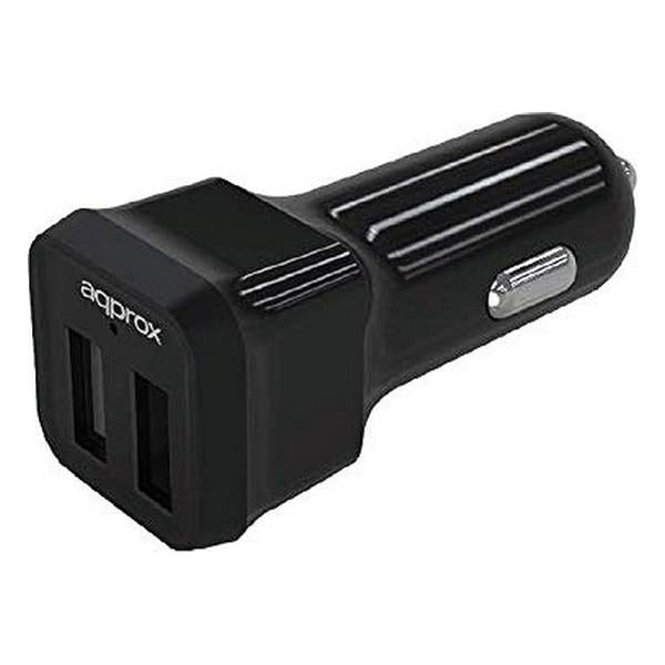 Caricabatterie per Auto approx! APPUSBCAR24B 5V 2.4A Nero - New Shop Generation