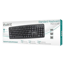 Carica l'immagine nel visualizzatore di Gallery, Tastiera Ewent EW3109 PS/2 USB Nero - New Shop Generation